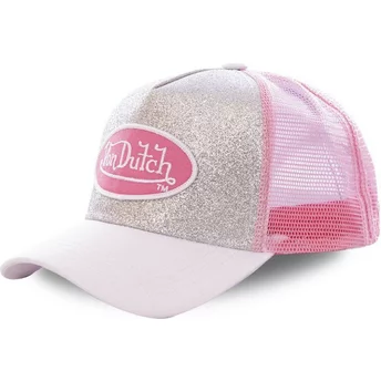 Von Dutch SIL Silver and Pink Trucker Hat