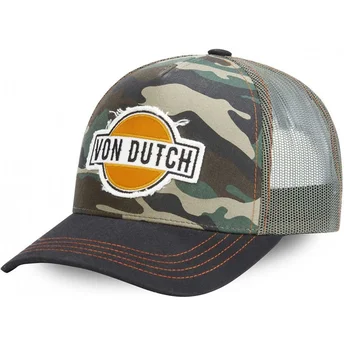 Czapka trucker kamuflażowa i czarna CAM od Von Dutch