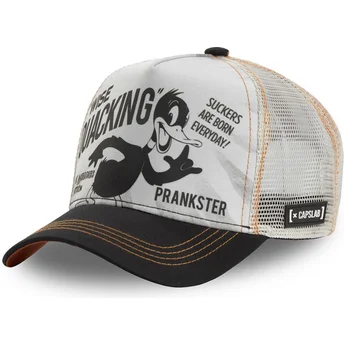 capslab-looney-tunes-schwarze-und-weisse-trucker-kappe-daffy-duck-loo-duc1