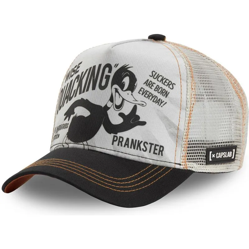 cepur-izliekta-truckeris-balts-snapback-loo-duc1-duffy-duck-looney-tunes-no-capslab