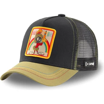 schwarze-und-khakifarbene-trucker-kappe-marvin-der-marsmensch-loo-mar1-looney-tunes-von-capslab