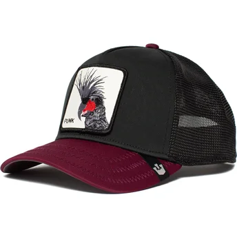 cepur-izliekta-truckeris-melns-snapback-punk-sqwauk-the-farm-no-goorin-bros