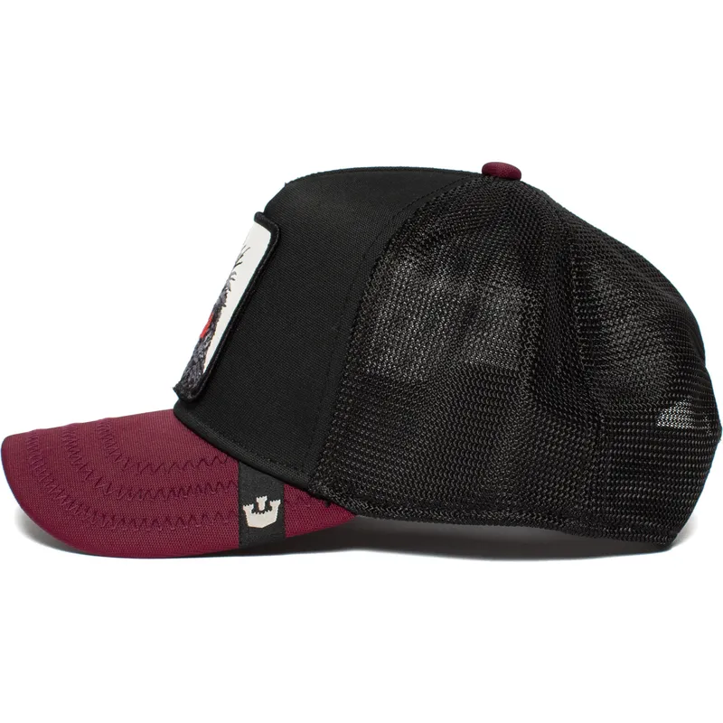 cepur-izliekta-truckeris-melns-snapback-punk-sqwauk-the-farm-no-goorin-bros