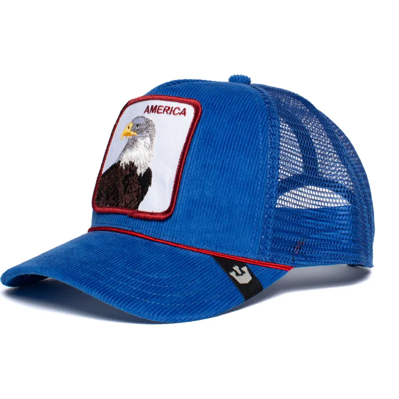 cepur-izliekta-truckeris-zils-snapback-america-for-real-the-farm-no-goorin-bros