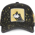 schwarze-verstellbare-curved-cap-daffy-duck-tag-daf-looney-tunes-von-capslab