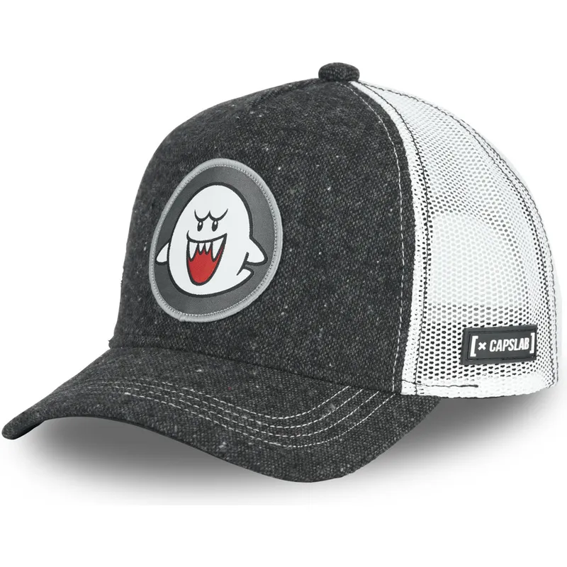 cepur-izliekta-truckeris-melns-snapback-pow2-bros-boo-super-mario-bros-no-capslab