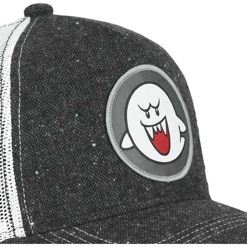cepur-izliekta-truckeris-melns-snapback-pow2-bros-boo-super-mario-bros-no-capslab