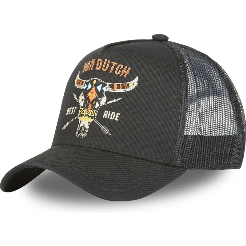 cepur-izliekta-truckeris-melns-snapback-west-ride-free-nr-no-von-dutch