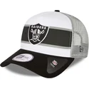 cepur-izliekta-truckeris-balts-snapback-a-frame-retro-no-las-vegas-raiders-nfl-no-new-era