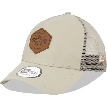 Graue Trucker-Kappe A Frame 9FORTY Heritage Patch von New Era