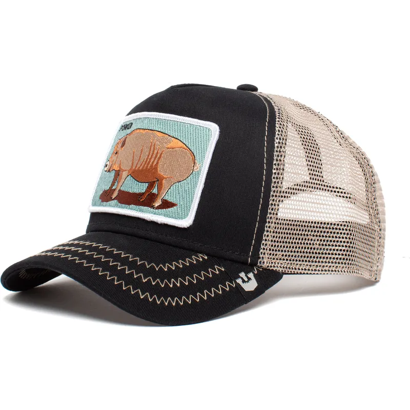 cepur-izliekta-truckeris-melns-snapback-porker-bacon-bacon-the-farm-no-goorin-bros
