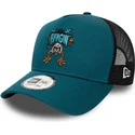 blaue-trucker-kappe-character-a-frame-tasmanischer-teufel-looney-tunes-von-new-era