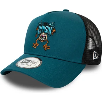 blaue-trucker-kappe-character-a-frame-tasmanischer-teufel-looney-tunes-von-new-era
