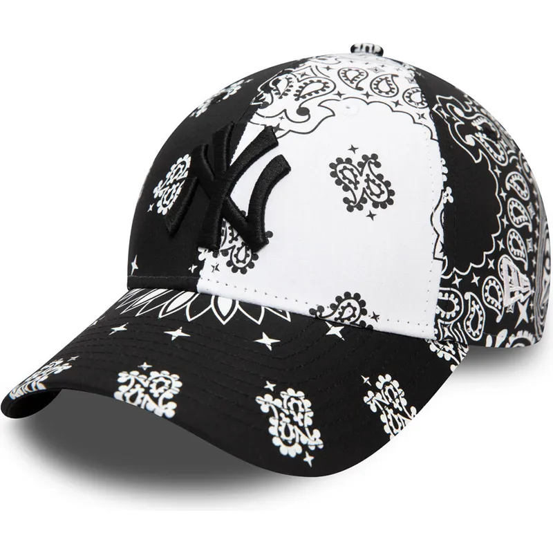 cepur-izliekta-melns-regulejams-9forty-paisley-print-no-new-york-yankees-mlb-no-new-era