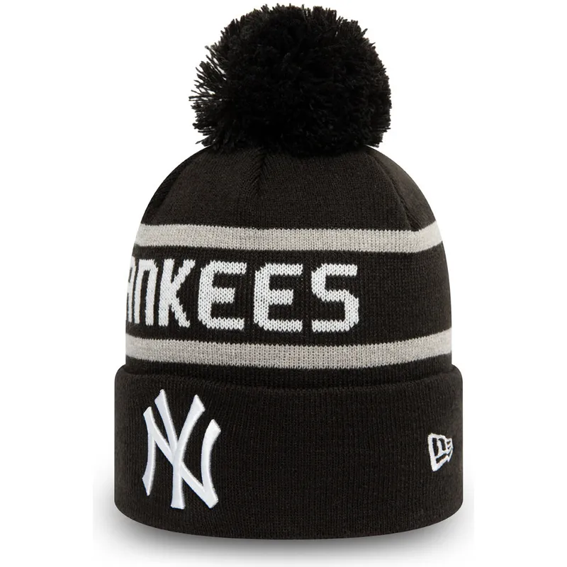 cepur-ar-bumbuli-melns-cuff-knit-jake-no-new-york-yankees-mlb-no-new-era