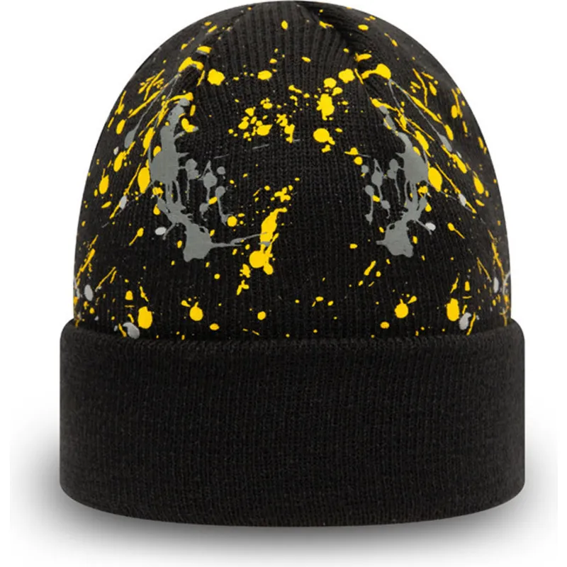 cepur-melns-berniem-cuff-knit-paint-splat-no-new-era