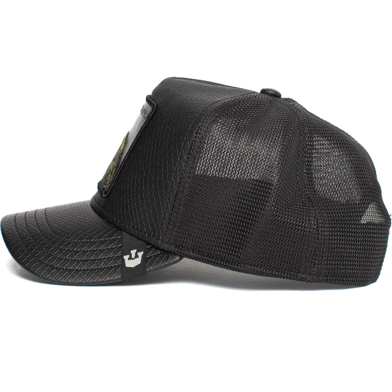 cepur-izliekta-truckeris-melns-snapback-oh-snap-leaping-lizards-the-farm-no-goorin-bros