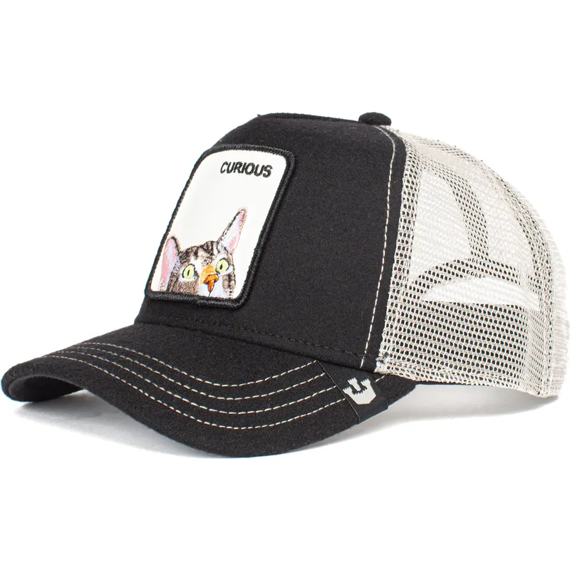 cepur-izliekta-truckeris-melns-snapback-curious-peek-a-boo-the-farm-no-goorin-bros