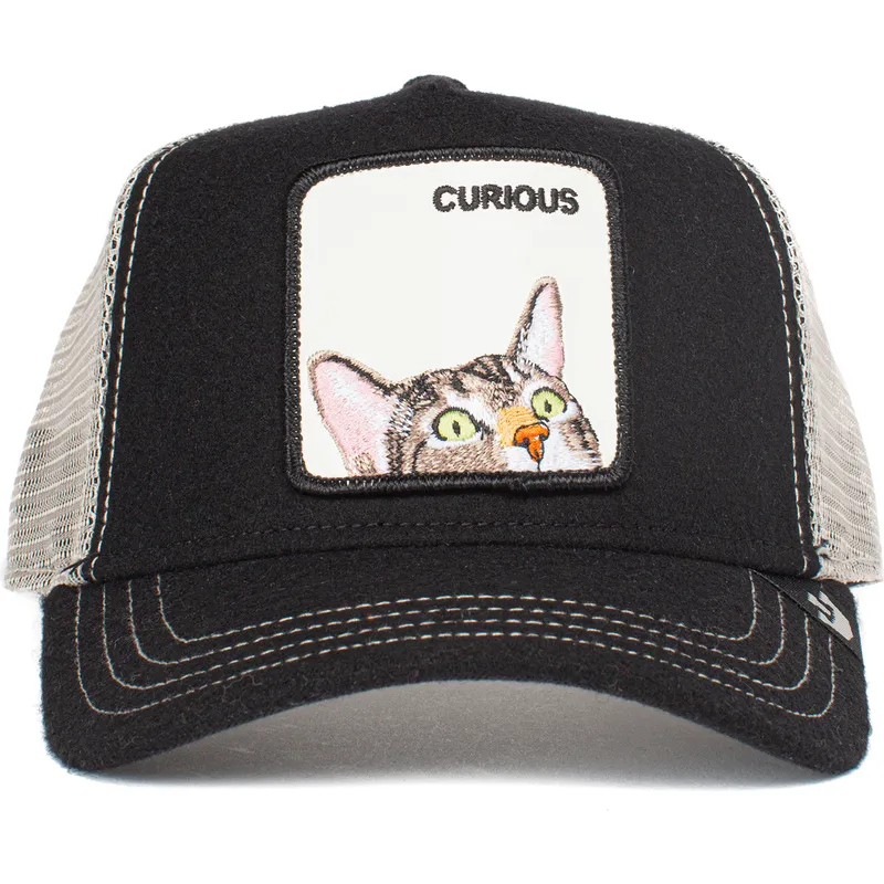 cepur-izliekta-truckeris-melns-snapback-curious-peek-a-boo-the-farm-no-goorin-bros