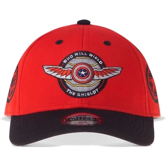 Gorra curva roja y negra ajustable Falcon Who Will Wield The Shield Marvel Comics de Difuzed