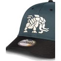 snapback-kappe-mit-gebogenem-schirm-in-blau-und-schwarz-tremortusk-mammut-forbidden-west-horizon-von-difuzed