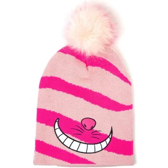 Difuzed Cheshire Cat Alice in Wonderland Pink Beanie with Pompom