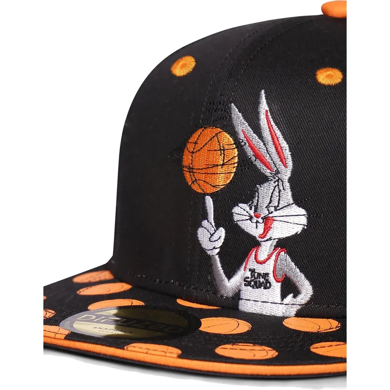 schwarze-flache-snapback-kappe-bugs-bunny-space-jam-looney-tunes-von-difuzed