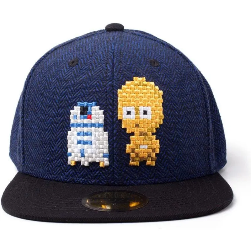 cepur-plakana-tumsi-zils-snapback-pixel-no-difuzed