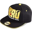 cepur-plakana-melns-snapback-be-your-own-hero-olympics-no-difuzed