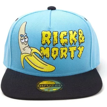 Difuzed Flat Brim Rick Banana Rick and Morty Blue and Black Snapback Cap