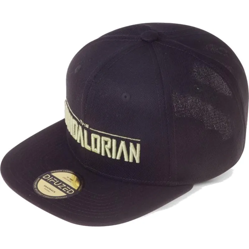 schwarze-flache-snapback-kappe-the-mandalorian-silhouette-star-wars-von-difuzed