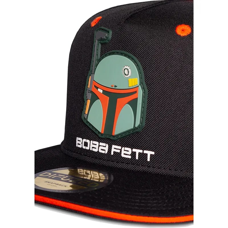 schwarze-und-orangefarbene-snapback-flatcap-fur-kinder-boba-fett-bounty-hunter-the-mandalorian-star-wars-von-difuzed