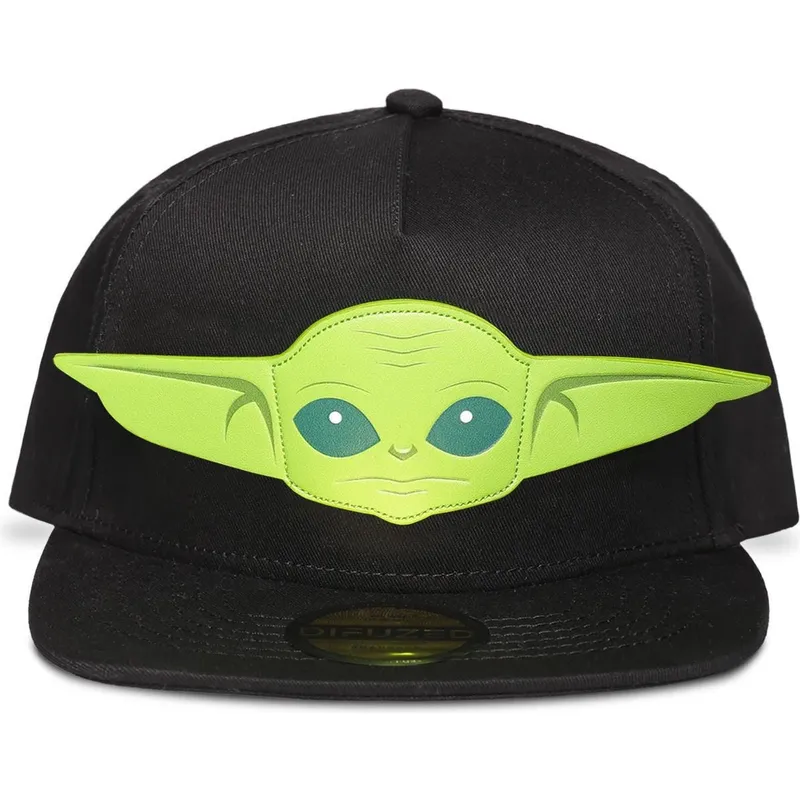 cepur-plakana-melns-snapback-berniem-baby-yoda-the-mandalorian-no-difuzed