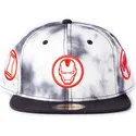 snapback-kappe-weiss-und-schwarz-iron-man-tye-dye-abzeichen-marvel-comics-von-difuzed