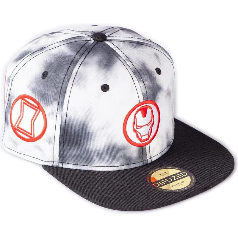 cepur-plakana-balts-snapback-tye-dye-badge-no-difuzed cepur-plakana-balts-snapback-tye-dye-badge-no-difuzed
