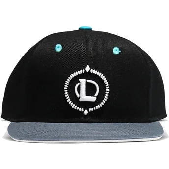 Difuzed Flat Brim Core Logo League of Legends Black and Grey Snapback Cap