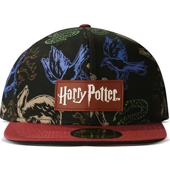 Difuzed Flat Brim Harry Potter Black and Red Snapback Cap