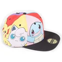 mehrfarbige-flatcap-snapback-pikachu-squirtle-gengar-psyduck-jigglypuff-multi-pop-art-pokemon-von-difuzed