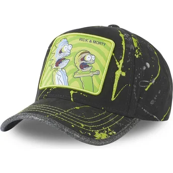 Czarna i zielona zakrzywiona czapka z regulacją TAG RIC Rick i Morty od Capslab