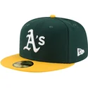 grune-und-gelbe-enganliegende-flat-cap-59fifty-ac-perf-von-oakland-athletics-mlb-von-new-era