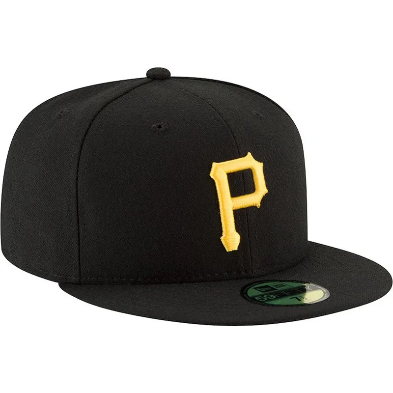 schwarze-enganliegende-59fifty-ac-perf-flatcap-der-pittsburgh-pirates-mlb-von-new-era