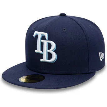 Cepur plakana tumši zils piegulošs 59FIFTY AC Perf no Tampa Bay Rays MLB no New Era