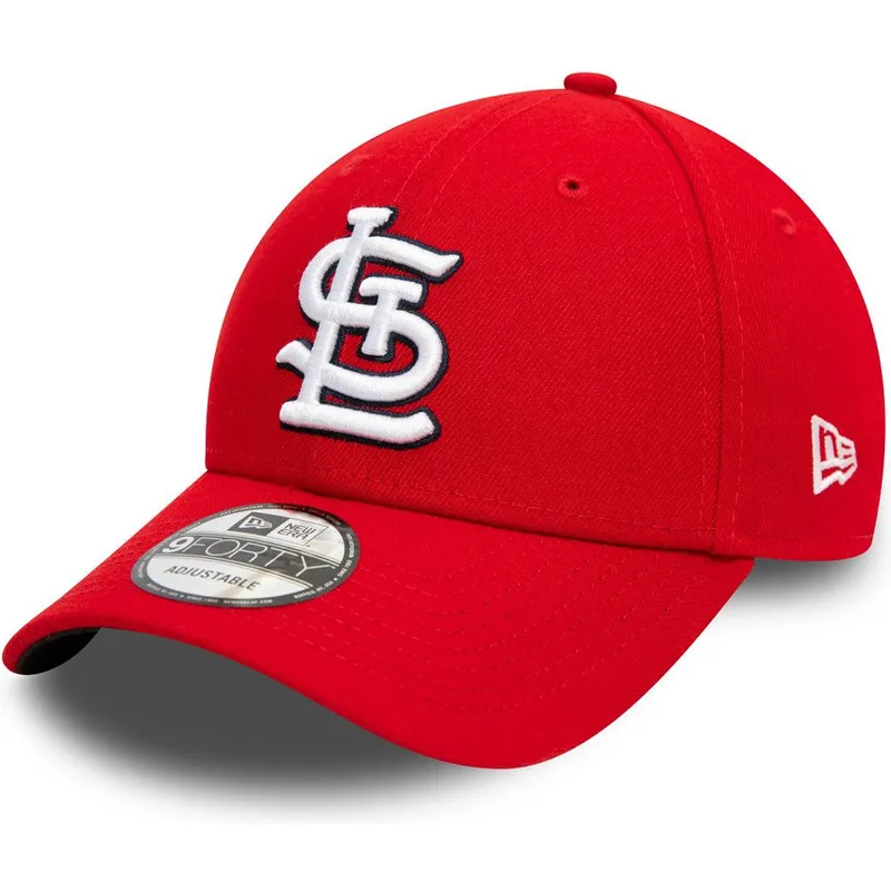 rote-verstellbare-gebogene-9forty-the-league-kappe-der-st-louis-cardinals-mlb-von-new-era