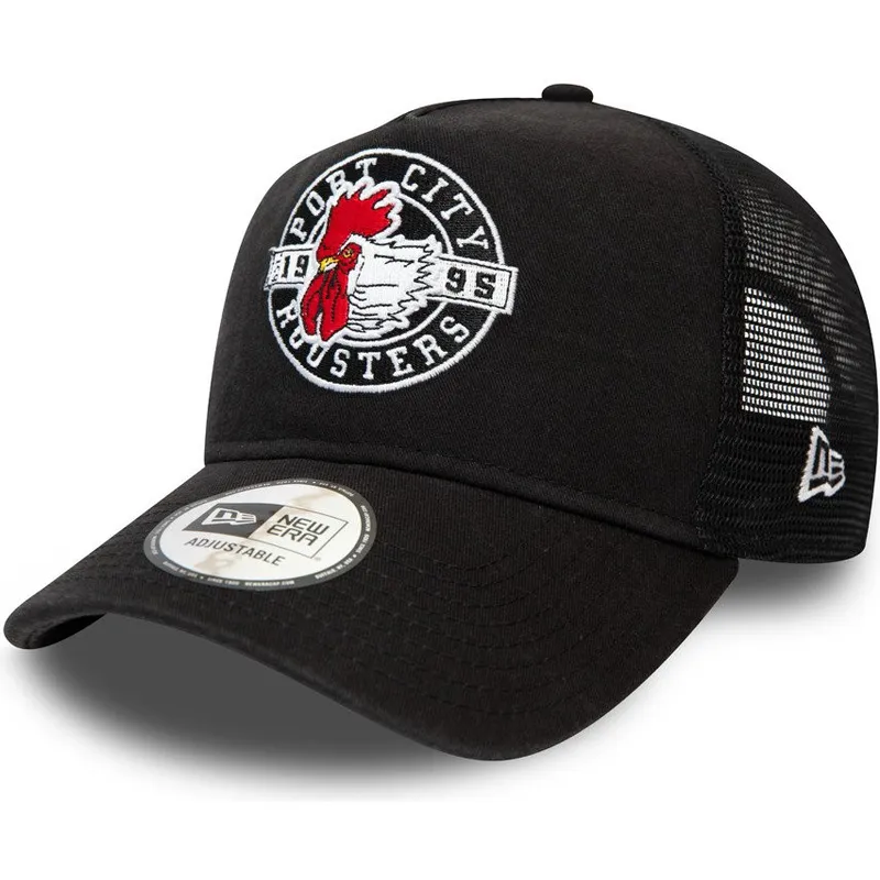 cepur-izliekta-truckeris-melns-snapback-a-frame-no-port-city-roosters-milb-no-new-era