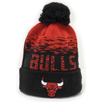 Schwarz-roter Sport Cuff Beanie mit Bommel der Chicago Bulls NBA von New Era