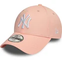 gebogene-rosa-verstellbare-kappe-fur-kinder-9forty-league-essential-von-new-york-yankees-mlb-von-new-era