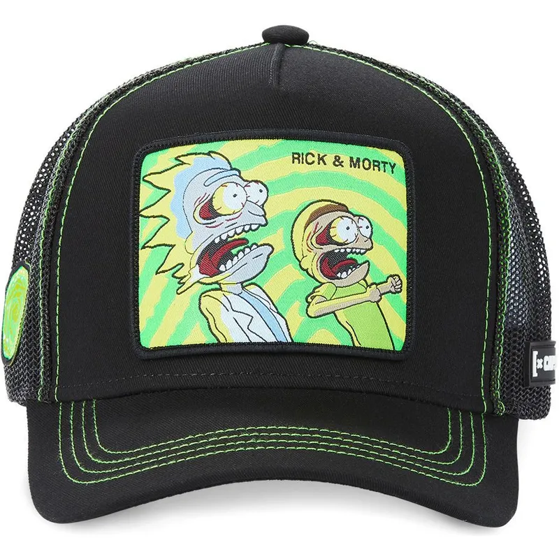 cepur-izliekta-truckeris-melns-snapback-psy2-rick-un-morty-riks-un-mortijs-no-capslab