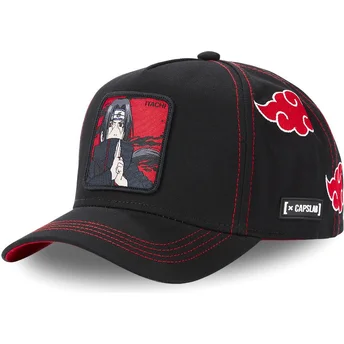 Czarna zakrzywiona czapka snapback Itachi Uchiha AKA2 Naruto od Capslab