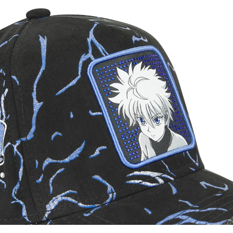 schwarze-und-blaue-verstellbare-curved-cap-killua-zoldyck-tag-kir1-hunter-x-hunter-von-capslab