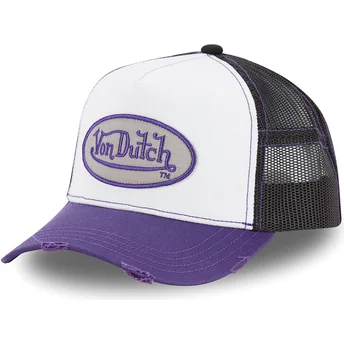 Czapka trucker biała, czarna i fioletowa SUM PUR od Von Dutch